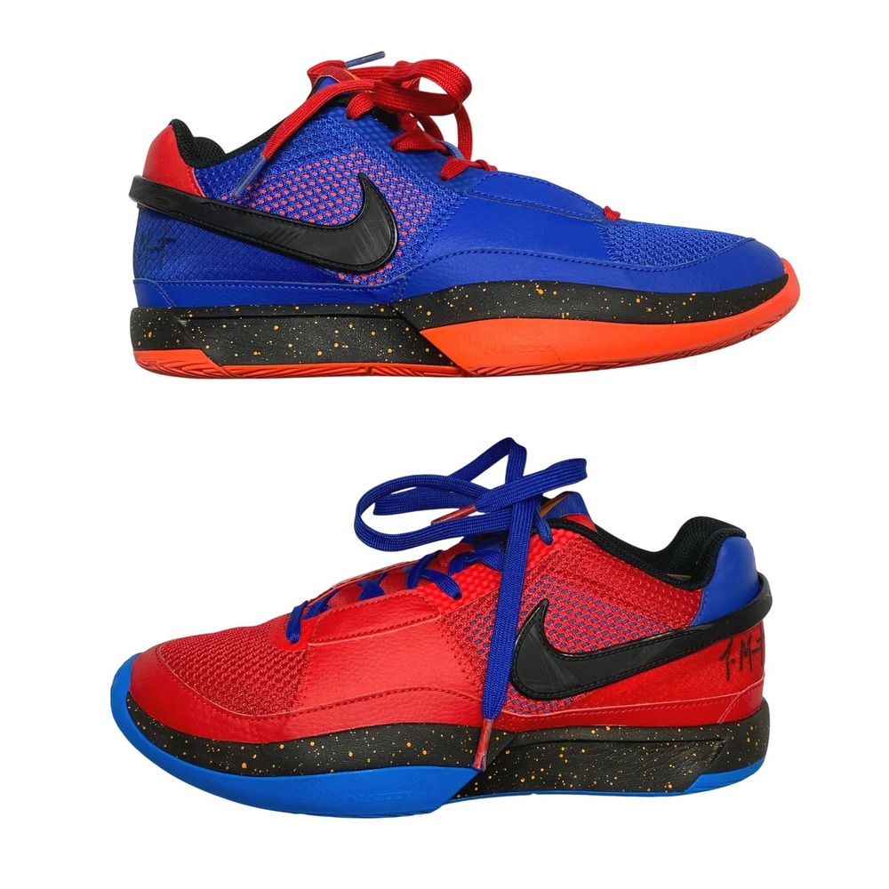 Nike Ja 1 Hunger Sneakers Mens 8.5 Blue Red Mismatched DR8785-401 Basketball